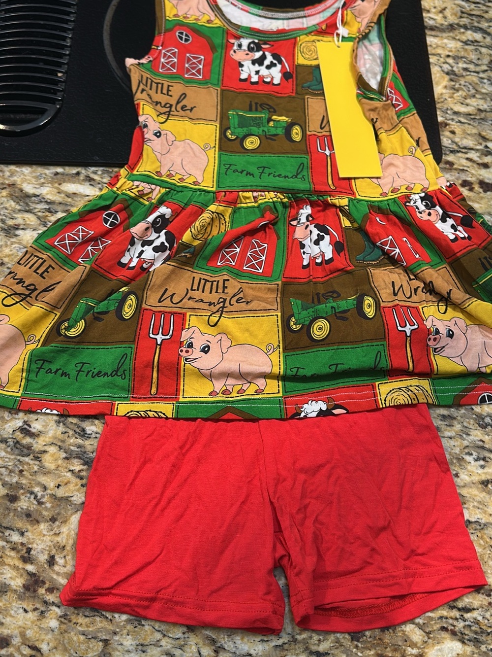 BAMBOO Kids Farm Friends Tank Top & Red Shorts Set